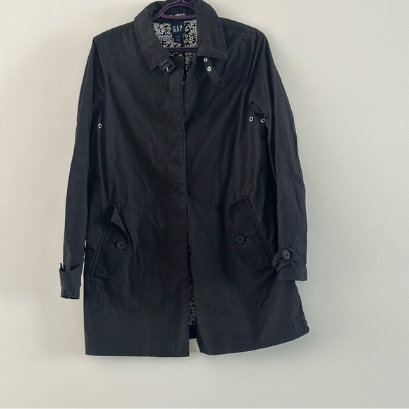 GAP size medium trench coat black mud length size medium - Picture 2 of 13